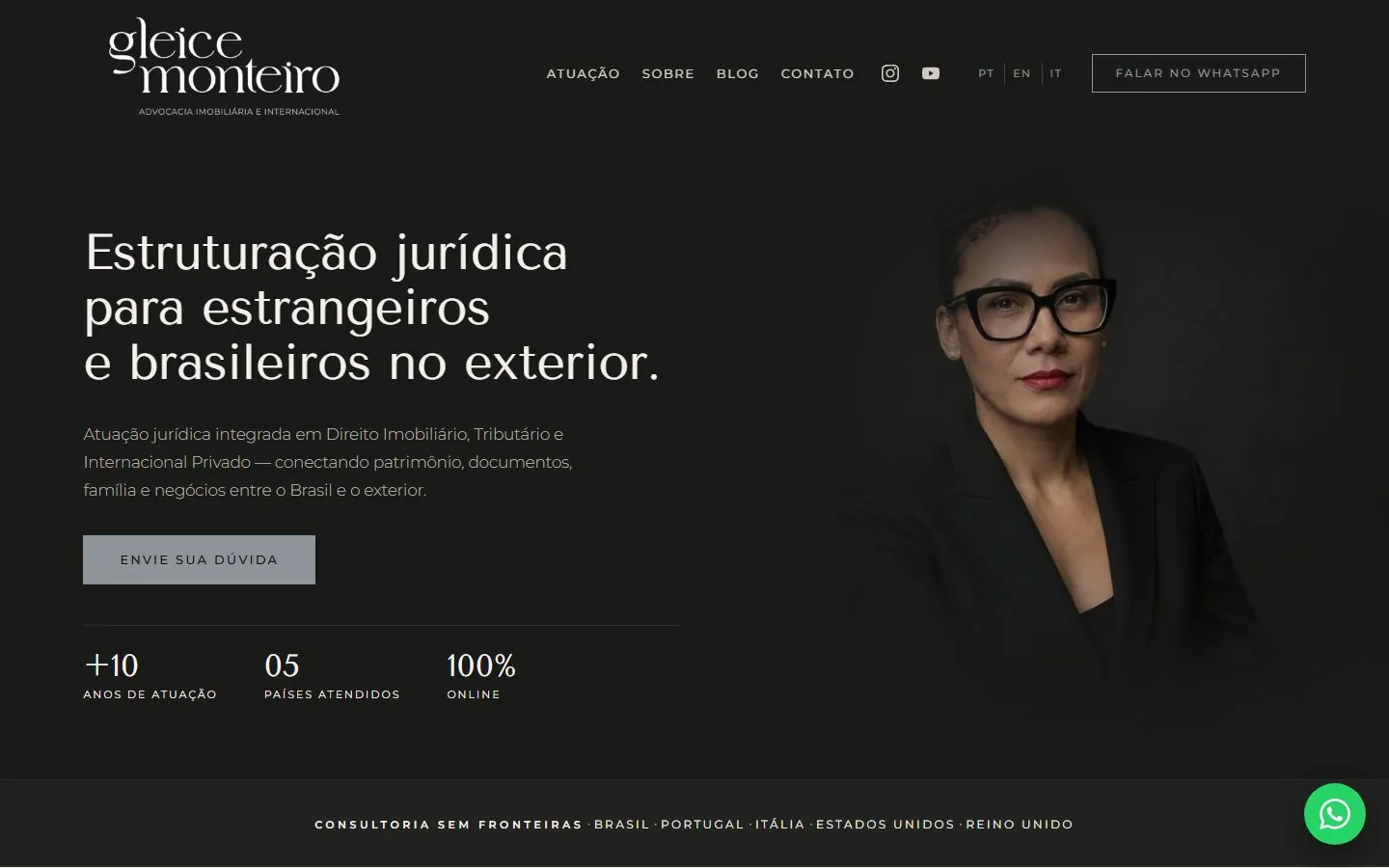 Preview do site Gleice Monteiro Advocacia